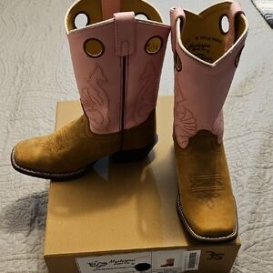 Majestic Kids Pink and Tan Western Boots